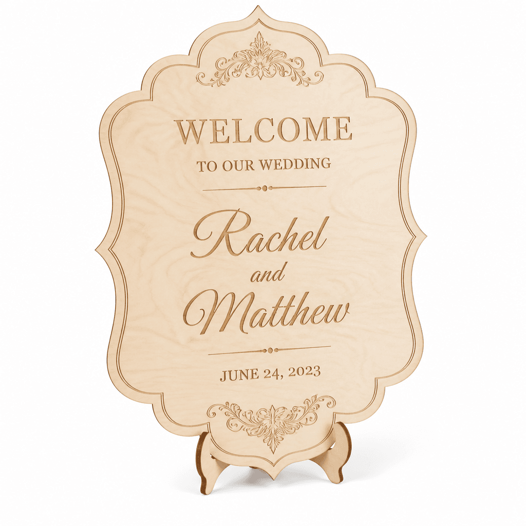 Персонализирана сватбена welcome табела с имена